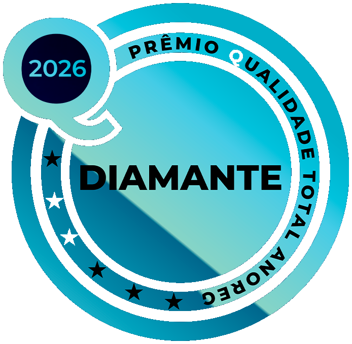 Selo Prêmio Qualidade Total ANOREG — categoria Diamante, conquistado 2 vezes